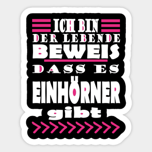 Einhorn Beweis Glitzer Geschenkidee Pink Sticker